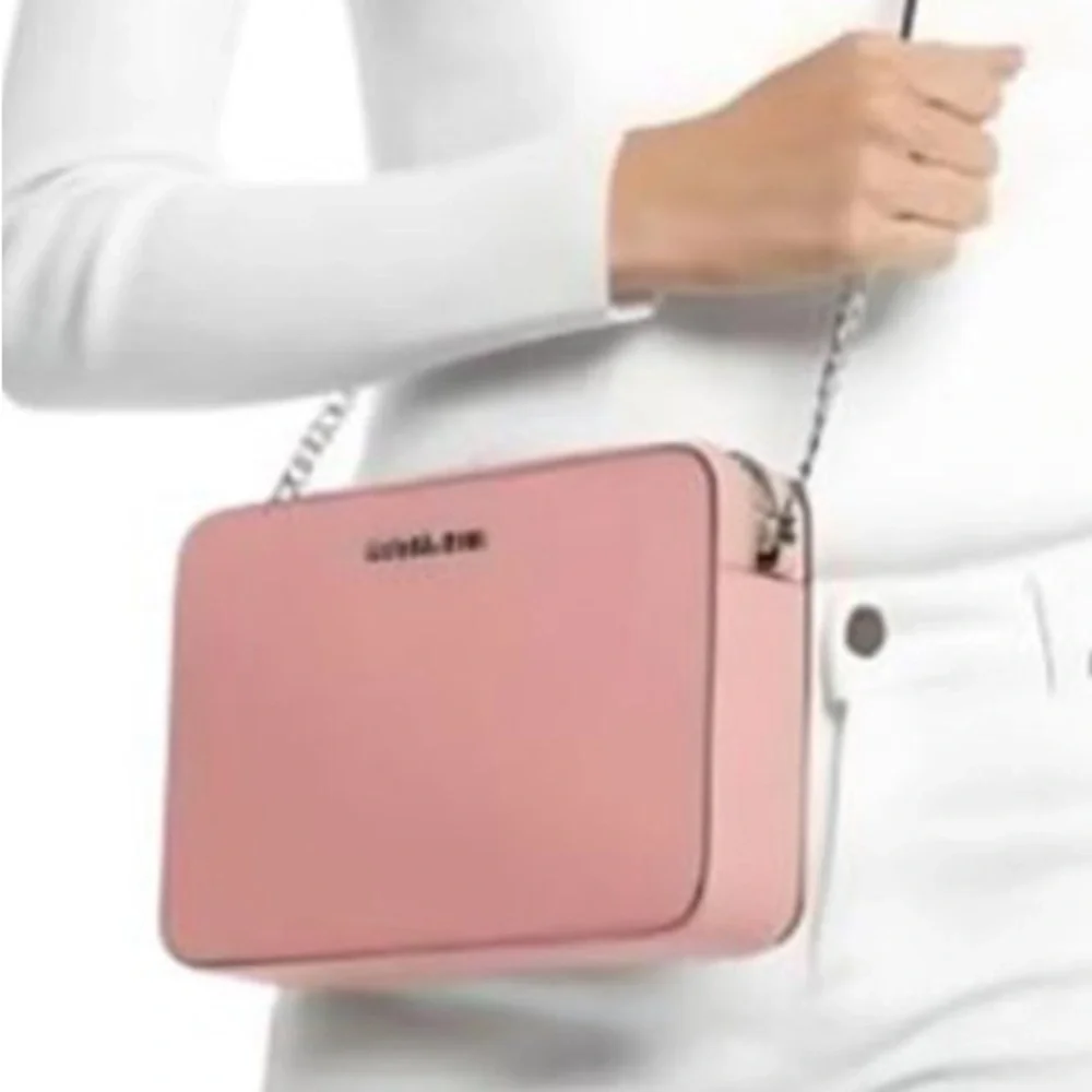 Michael Kors Jet Set Item Large East West Zip Crossbody Leather Primrose NWT